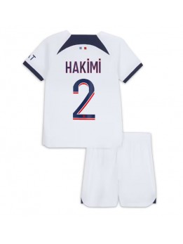 Paris Saint-Germain Achraf Hakimi #2 Auswärts Trikotsatz für Kinder 2023-24 Kurzarm (+ Kurze Hosen)